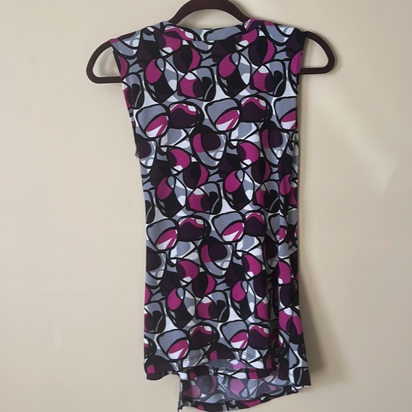 CAROLE LITTLE WOMENS V-NECK PURPLE FASHION TANK TOP WITH MOCK BELT SMALL - Picture 5 of 5